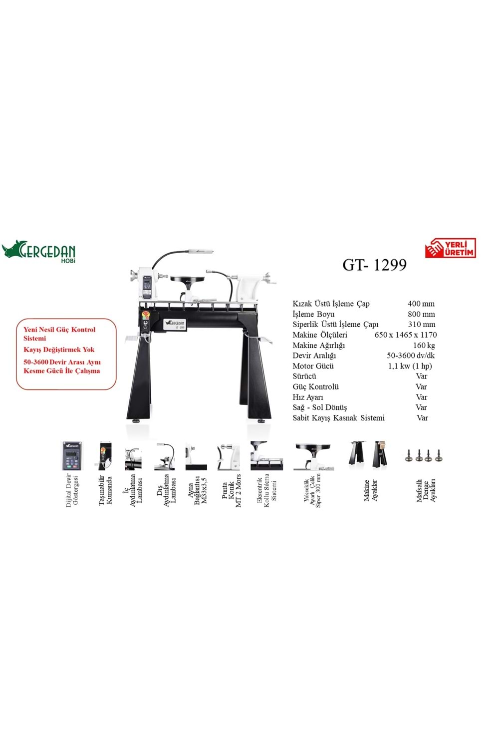 1299-80 AHŞAP TORNA MAKİNASI